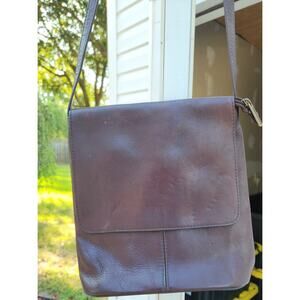 Vintage Le Donne Tank Leather Messenger Bag Crossbody Purse